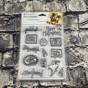 Autumn Leaves Clear Stamps WINTER HOLIDAYS By Tia Bennett Stamp Set